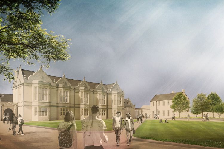 ‘New College’ landscape from South Street: WilkinsonEyre and GROSS. MAX